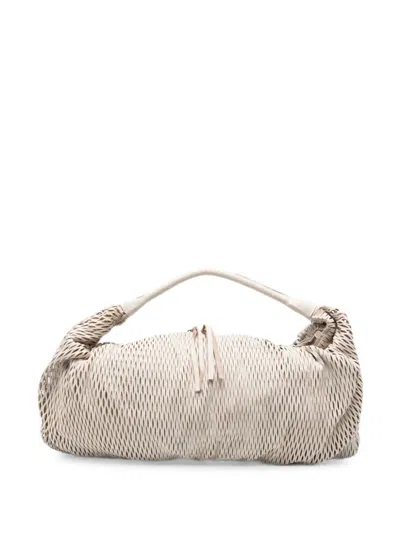 Sommet Aura Rete Leather Shoulder Bag In Neutral