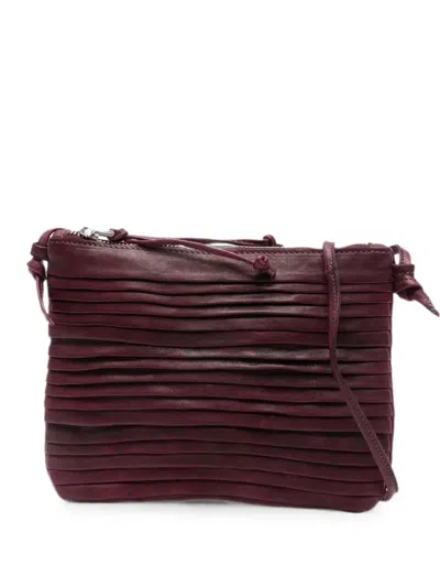 Sommet Country Rows Pleated Leather Shoulder Bag In Brown