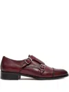 Sommet Double-buckle Calf Leather Oxford Shoes In Red