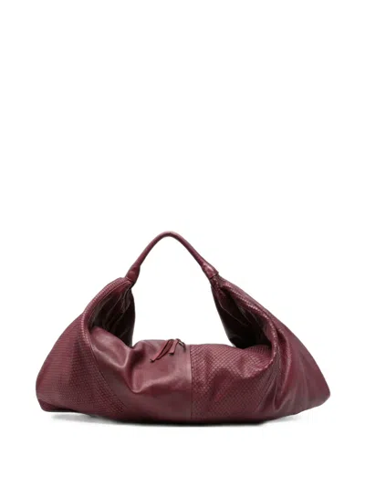 Sommet Dune Snakeskin-effect Shoulder Bag In Burgundy