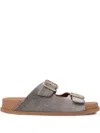 Sommet Follonicas Tortora Double-buckle Sandals In Gray