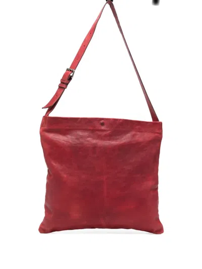 Sommet Large Lidia Buckle-strap Leather Shoulder Bag In Red