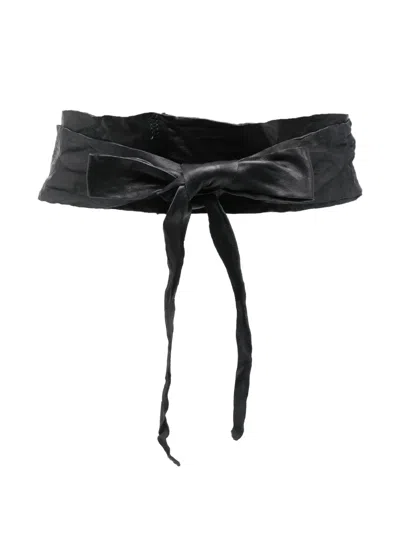Sommet Leather Bow Belt In Blue