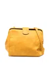 Sommet Leather Flap Clutch Bag In Yellow