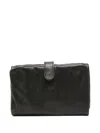 Sommet Leather Flap Wallet In Black
