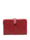 Sommet Leather Flap Wallet In Red