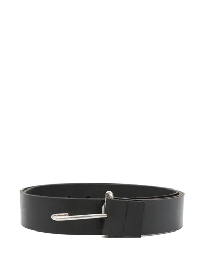 Sommet Leather Hook-fastening Belt In Black