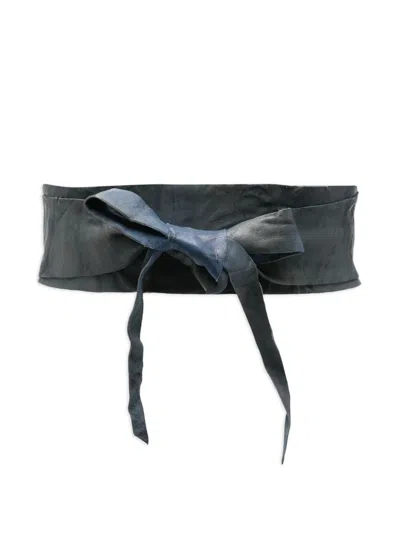 Sommet Leather Tie-end Belt In Blue