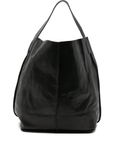 Sommet Leather Tote Bag In Black