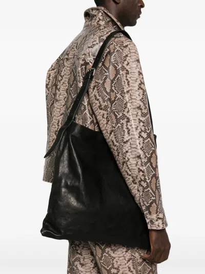 Sommet Lidia Leather Messenger Bag In Black