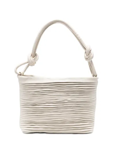 Sommet Medium Aisha Pleated Shoulder Bag In White