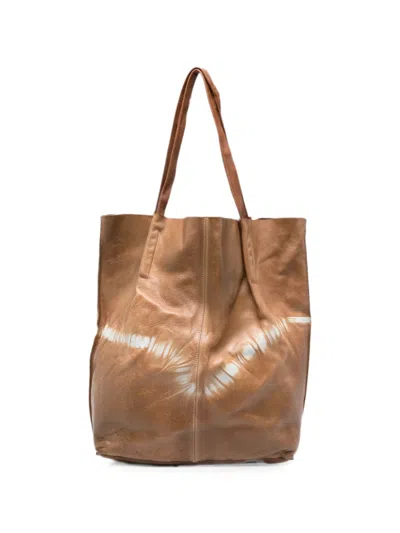 Sommet Nara Tie-dye Leather Shoulder Bag In Brown