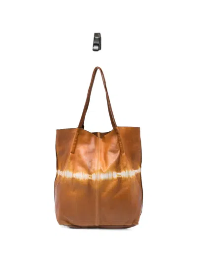 Sommet Nara Tie-dye Leather Shoulder Bag In Brown