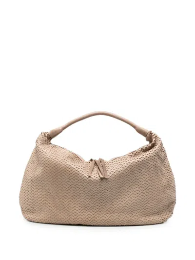 Sommet Noma Triangulino Leather Shoulder Bag In Brown