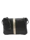 Sommet Painted-stripe Leather Satchel In Black