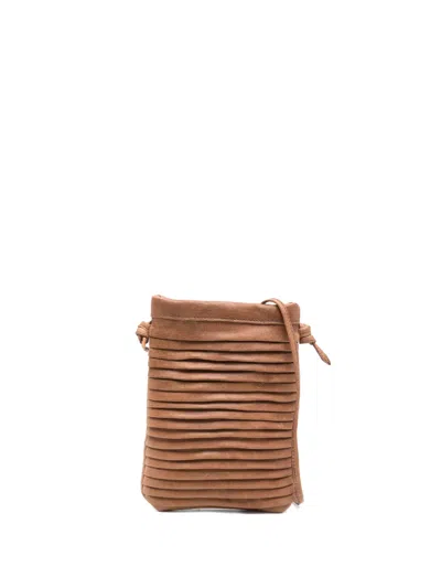 Sommet Paloma Pleated Cross Body Bag In Orange