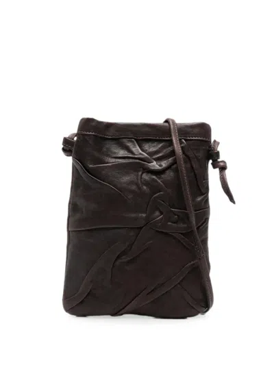 Sommet Paloma Plump Leather Shoulder Bag In Brown