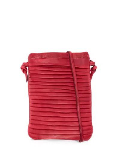 Sommet Paloma Rows Pleated Leather Shoulder Bag In Red