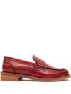 Sommet Penny Leather Loafers In Red