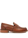 Sommet Penny-strap Leather Loafers In Brown