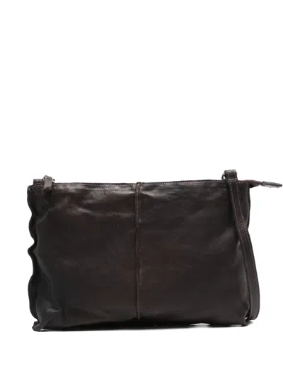 Sommet Ruffled Leather Crossbody In Brown