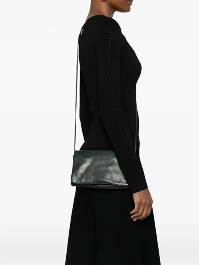 Sommet Soffietta Leather Clutch Bag In Green