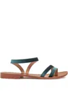 Sommet Velvet Ankle-strap Sandals In Blue