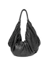 Sommet Woven Zip Shoulder Bag In Black