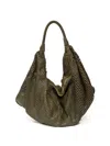 Sommet Woven Zip Shoulder Bag In Green