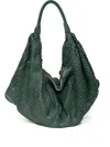 Sommet Woven Zip Shoulder Bag In Green