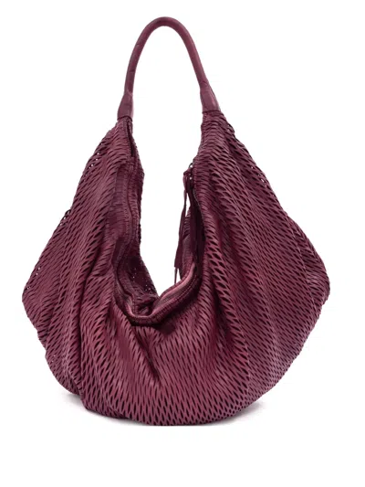 Sommet Woven Zip Shoulder Bag In Red