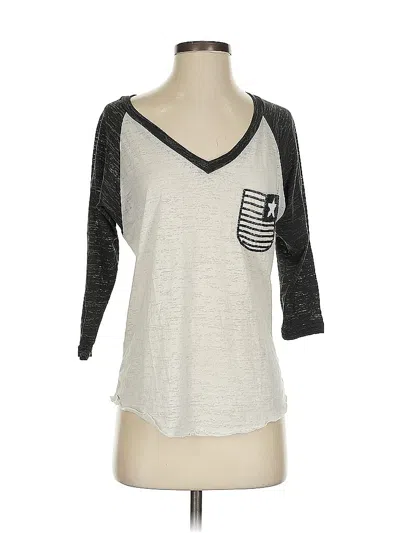 Pre-owned Son Of John 3/4 Sleeve T-shirt In Silver