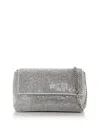 Sondra Roberts Drawstring Lina Embellished Crossbody Bag In Silver