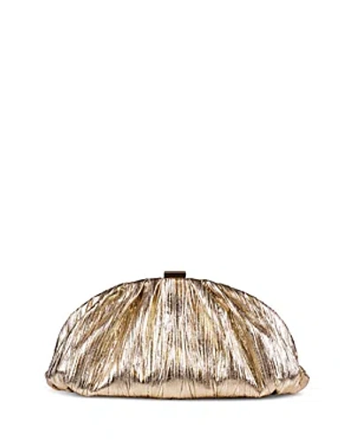 Sondra Roberts Gathered Pleat Convertible Clutch In Gold