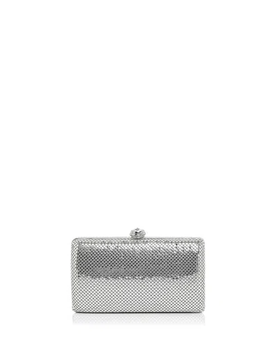 Sondra Roberts Metal Clutch In Silver/silver