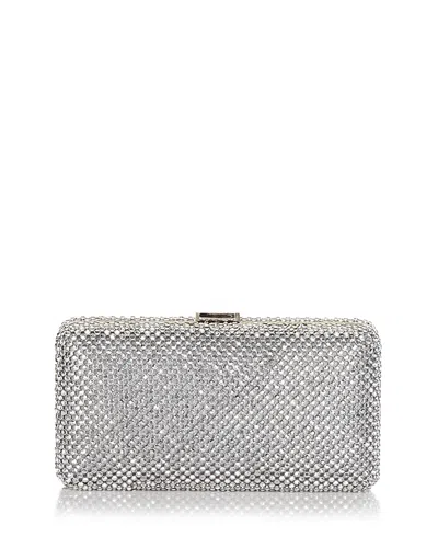Sondra Roberts Rhinestone Box Clutch In Silver/silver