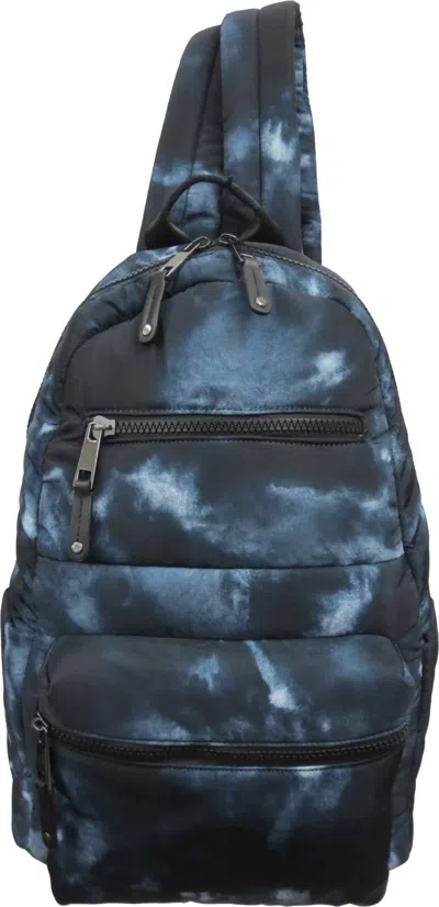 Sondra Roberts Tie Dye Quilted Nylon Backpack In Black Combo In Grey