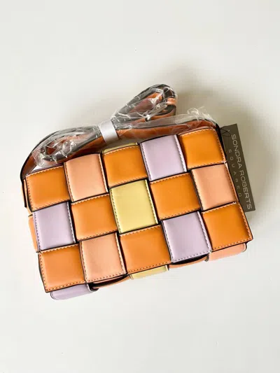 Sondra Roberts Trapunto Color Block Shoulder Bag In Orange In Brown