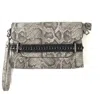 Sondra Roberts Vegan Animal Print Clutch In Gray In Silver