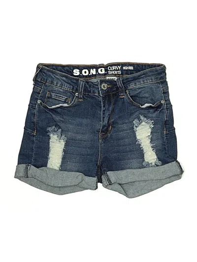 Pre-owned S.o.n.g. Denim Shorts In Blue