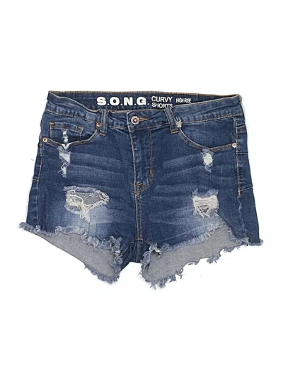 Pre-owned S.o.n.g. Denim Shorts In Blue