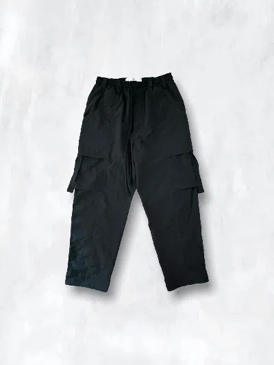 Pre-owned Song For The Mute 21.1 "naive" Tabbed Distressed Cargo Pants In Black