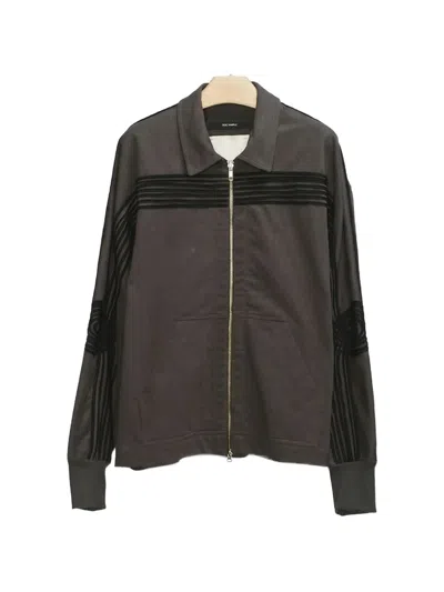 Song For The Mute Appliqué Track Jacket In Gray