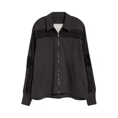 Pre-owned Song For The Mute Appliqué Track Jacket 'washed Black' | Men's Size 50
