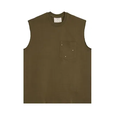 Pre-owned Song For The Mute Arabesque Sleeveless Tee 'army' | Green | Men's Size 52