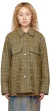 Song For The Mute Houndstooth Casual Jacket In Beige