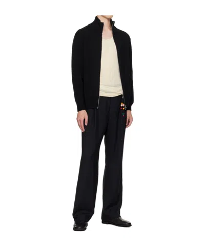 Song For The Mute Belt Loop Casual Pants In Black