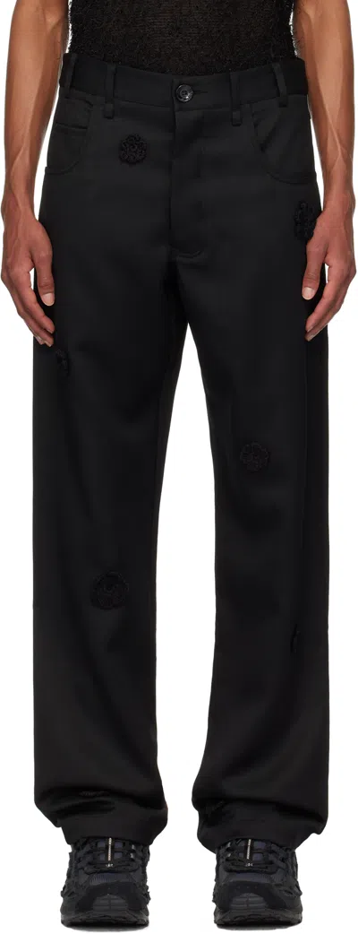Song For The Mute Black Daisy Long Work Trousers