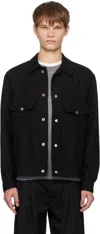 Song For The Mute Black Drape Worker Jacket In Black
