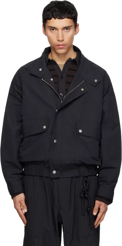 Song For The Mute Black Flight Jacket In Blue